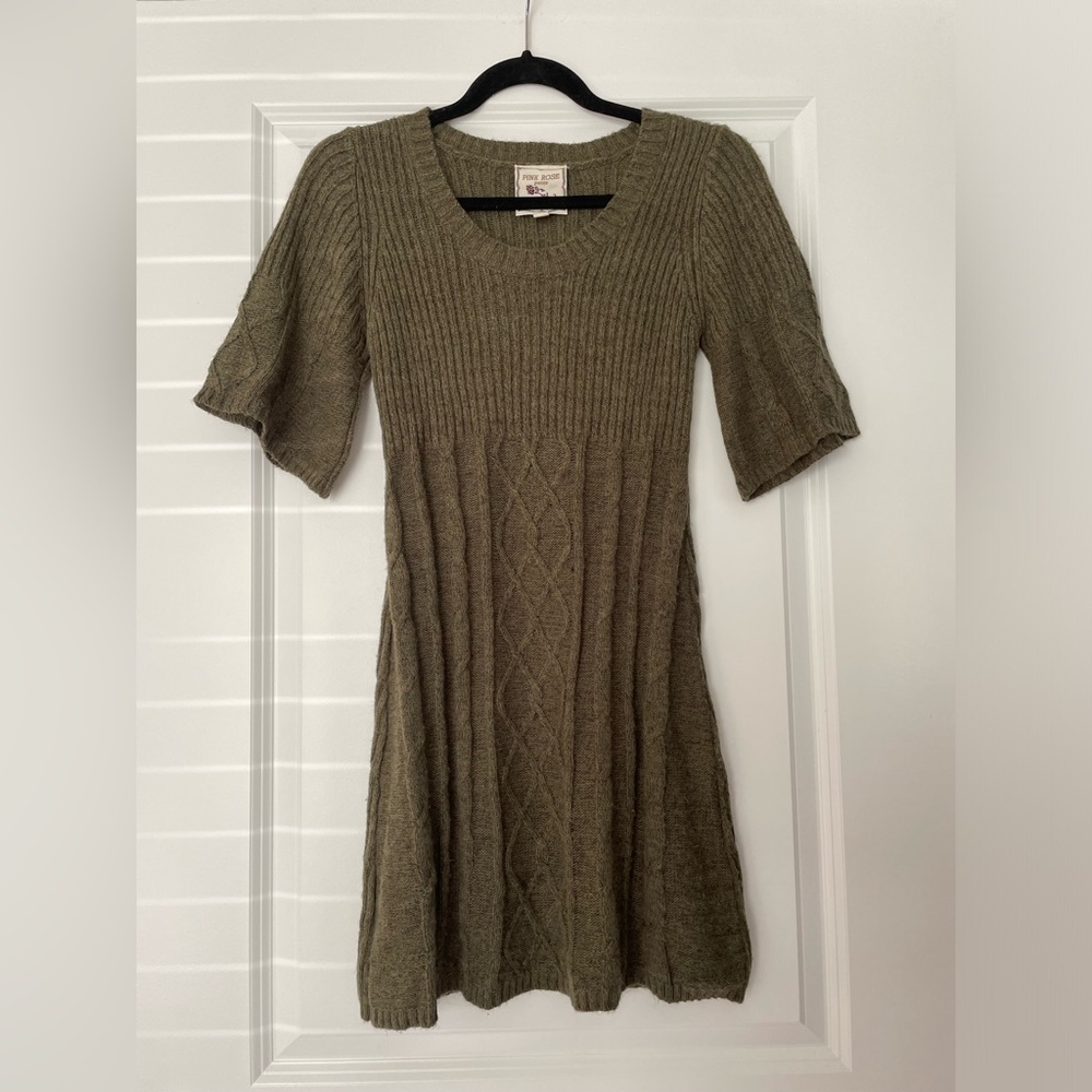 Women’s Petite Green Sweater Dress